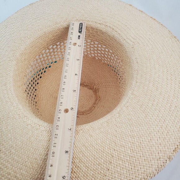 Artisan Crafted Junco Straw Hat Natural One Size Handmade In Honduras Wide Brim - Picture 6 of 8